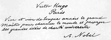 manbet手机版诺贝尔给维克多·雨果的信。
