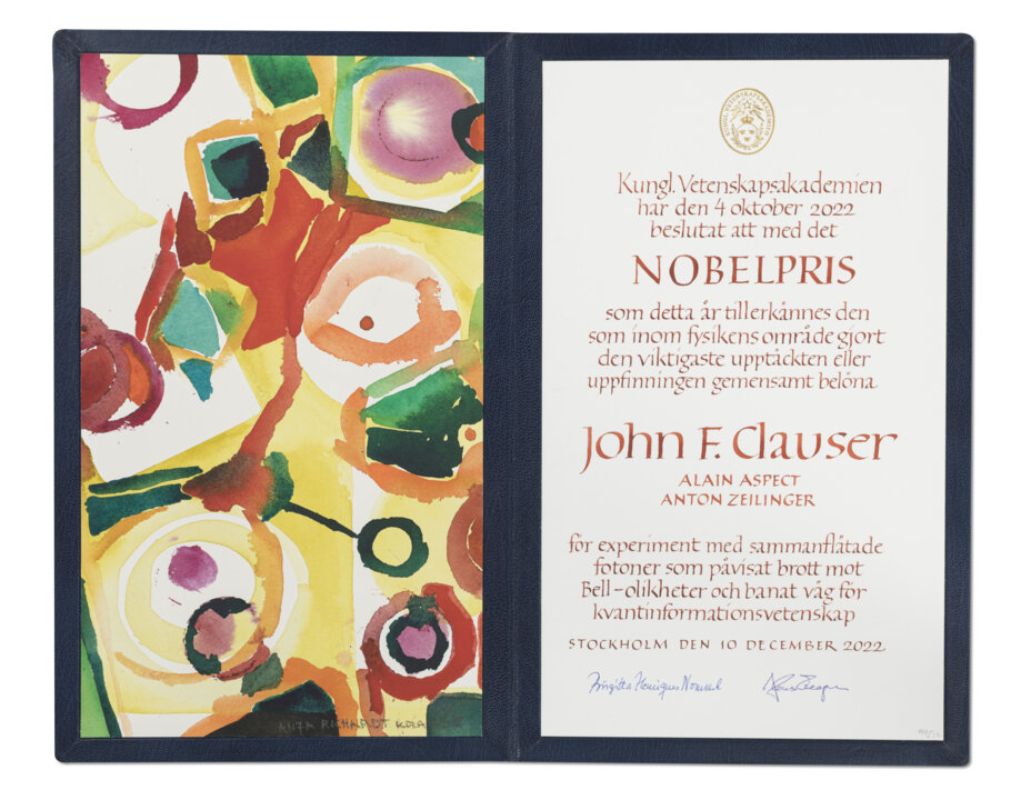 manbet手机版约翰·F·克劳瑟——诺贝尔奖文凭