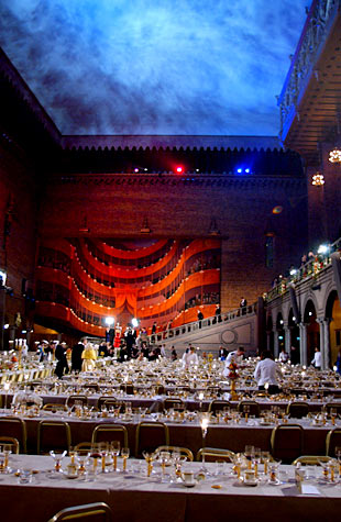 manbet手机版2001年诺贝尔晚宴后的蓝色大厅