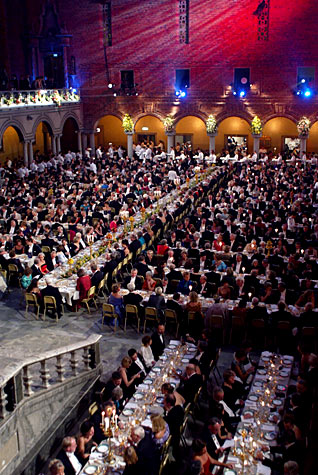 manbet手机版诺贝尔晚宴在斯德哥尔摩市政厅蓝色大厅举行