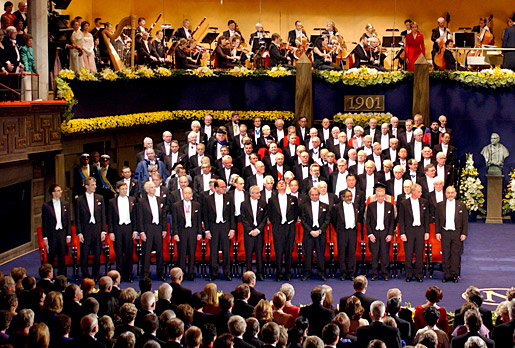 manbet手机版所有2001年诺贝尔奖得主都在台上