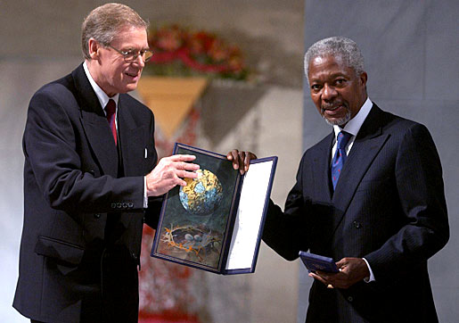 manbet手机版安南接受诺贝尔和平奖