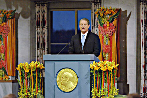 manbet手机版阿尔·戈尔发表诺贝尔奖演讲