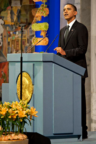 manbet手机版巴拉克·h·奥巴马发表诺贝尔演讲