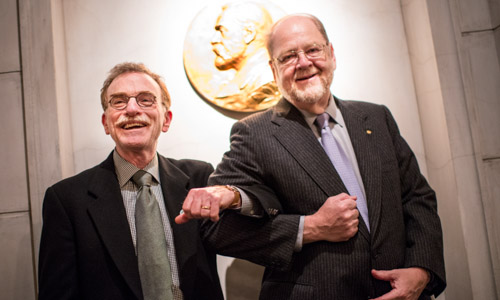 manbet手机版医学奖得主兰迪·w·谢克曼和詹姆斯·e·罗斯曼访问诺贝尔基金会