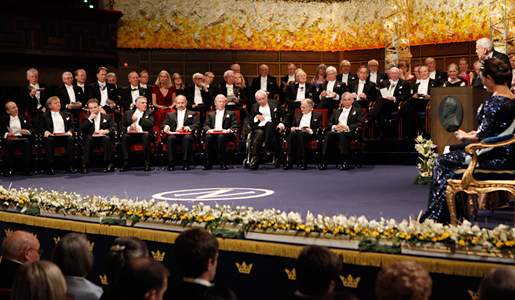manbet手机版2011年诺贝尔奖得主在台上