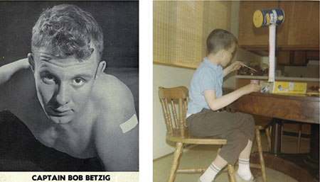 manbet手机版两个崭露头角的工程师。manbet手机版我的父亲，密歇根大学摔跤队队长，1948年。manbet手机版7岁的我，在做长颈鹿。