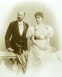 manbet手机版埃米尔和爱尔莎·冯·贝林的结婚照。