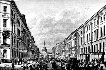 manbet手机版涅夫斯基大街，圣彼得堡的主要街道，19世纪70年代。