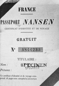 manbet手机版法国出版的南森护照校样。