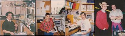 manbet手机版20世纪90年代在达拉斯Südhof实验室工作。manbet手机版左，羽田丰坐在他的板凳上;manbet手机版右中，尼尔斯·布罗斯在他的办公桌前;manbet手机版右中，哈维·麦克马洪正准备思考;manbet手机版右，托马斯Südhof和拉斐尔费尔南德斯-查孔下班后。