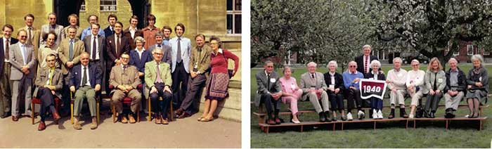 manbet手机版牛津大学，1982年。manbet手机版右图:1940年格罗顿学校的同学聚会